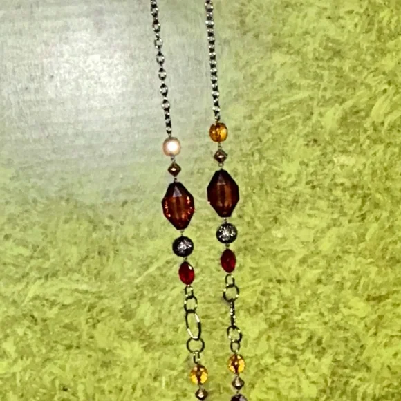 NWT Apt. 9 Amber and Ruby Beaded Necklace - Picture 5 of 6